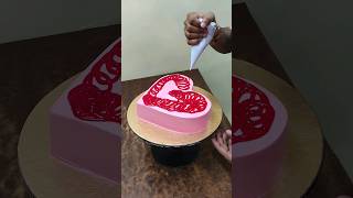 red Heart Shape Cake design viral ytshorts shortvideo trending [upl. by Primaveria]