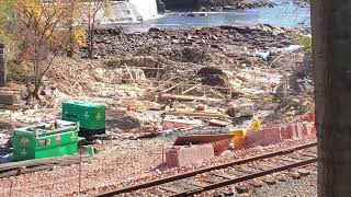 Hooksett Falls Merrimack River Fish Ladder Construction is Wild [upl. by Dita334]