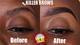 SHARP EYEBROW TUTORIAL  KILLER BROWS [upl. by Eittol]