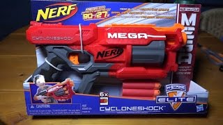 NERF NStrike Elite MEGA Cycloneshock Unboxing and Review [upl. by Marie664]