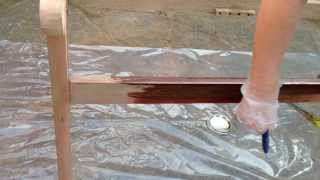 Oiling a bench with Osmo Teak Oil 007 [upl. by Cailean]