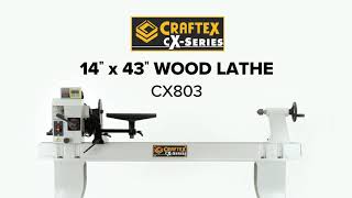 14quot x 43quot 34HP Wood Lathe Craftex CXSeries CX803 from Busy Bee Tools [upl. by Suoivatco82]