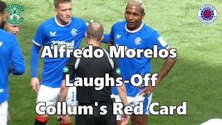 Alfredo Morelos LaughsOff Collums Red Card  Hibs 2  Rangers 2  20 August 2022 [upl. by Ekrub]