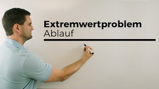 Extremwertproblem Ablauf Optimierungsaufgabe Extremalproblem  Mathe by Daniel Jung [upl. by Acinoryt637]