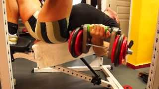 Michael Gundill performs incline curls with a triangular dumbbell [upl. by Werdma]