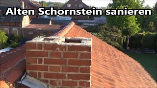 Schornstein sanieren Schornsteinsanierung alten Schornstein modernisieren mit Abgasrohr Kunststoff [upl. by Ronica]