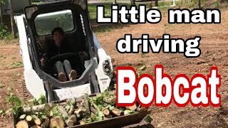 Bobcat little Driver  Dad’s helper  bobcat safety video [upl. by Harrietta]