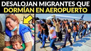 EEUU DESALOJA MIGRANTES QUE DORMÍAN EN AEROPUERTOS [upl. by Fennell]