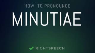 Minutiae  How to pronounce Minutiae [upl. by Eniamirt]