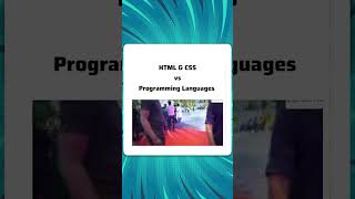 Html amp Css vs programming language  shorts [upl. by Skoorb]