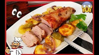 ☑️ SOLOMILLO DE CERDO AL HORNO CON PATATAS PANADERAS 🐷 [upl. by Ailad288]