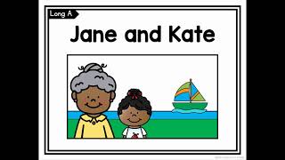 Long A Decodable Reader quotJane and Katequot Long A BookLong A Story [upl. by Sorilda]