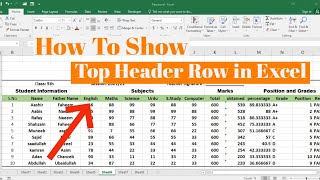 How To Show Header Row in Microsoft Excel Sheet  Make Header Row Visible In Excel [upl. by Clarkson685]