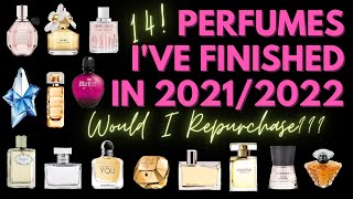 Perfume Empties ALL The Perfumes Ive Finished in 2022 2021 Would I Repurchase Perfume Declutter [upl. by Lowrie]