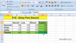 Kurs Excel 2007 Dla Początkujących Część 2 [upl. by Pippy]