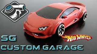 😈Hot Wheels Custom Lamborghini Huracan wide body SG Custom Garage mexico español [upl. by Liartnod]