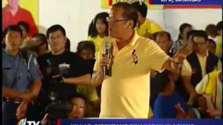 Noynoy takes swipe at Villar ad [upl. by Cristen]