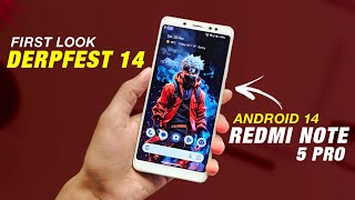 First Look DerpFest 14 On Redmi Note 5 Pro  Android 14  Bugs amp Features  Full Detailed Review [upl. by Aihsekel]