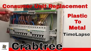 Consumer Unit Installation From Plastic To Metal Timelapse [upl. by Lipp]