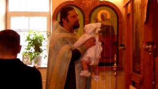 Russian Orthodox Baptism of Babies in Klim Russia [upl. by Refanej]