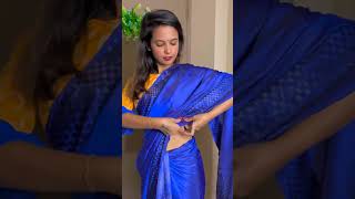 Saree Open pallu tips🔥🤩plzsubscribemychanneleasystitch shortvideo viralvideo [upl. by Morganne]