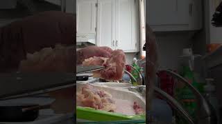 Easy amp Quick way to DEBONE Chicken Thighs cooking dailyshorts chicken funnyshorts chef [upl. by Llegna38]