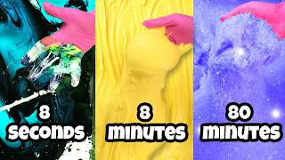 8Seconds Vs 8Minutes Vs 80Minutes Slime Making Challenge [upl. by Vookles]