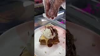 Double Chocolate Waffle ❤️😲 waffle making chocolate music newsong [upl. by Nnauol807]