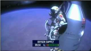 OFFICIAL NEW RECORD Felix Baumgartner freefall from the edge of space [upl. by Bogoch]