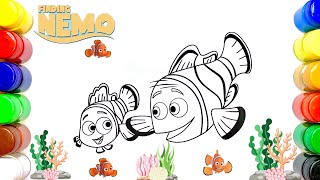 Nemo and Marlin Coloring 🐟  Finding Nemo [upl. by Rabelais]