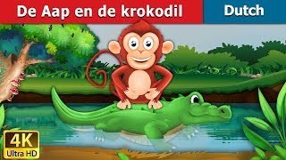 De Aap en de krokodil  The Monkey and The Crocodile Story in Dutch  Dutch Fairy Tales [upl. by Nnylamme]