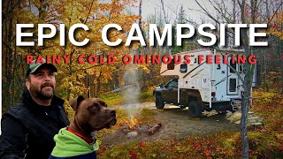 Epic Remote Campsite  Solitude and Rain with an Ominous Vibe [upl. by Okram]