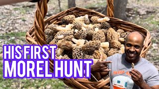 He found his FIRST MORELS Spring Foraging  Wild Mushrooms [upl. by Ivy]