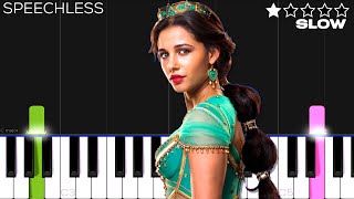 Naomi Scott  Speechless Aladdin  EASY SLOW Piano Tutorial [upl. by Rutter]