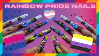 DIY PRIDE RAINBOW POLYGEL NAILS [upl. by Nad]