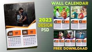 monthly calendar desing calendar desing download free download wall calendar desing 2023 [upl. by Icats167]