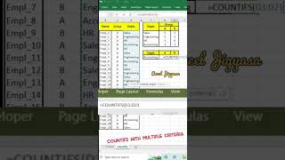 Excel countifs multiple criteria  Excel countifs 2  excel countifs formula shorts [upl. by Patnode293]