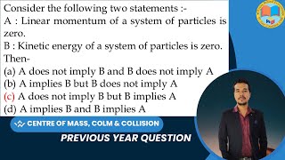 Consider the following two statements  A  Linear momentum of a system of particles is zero B [upl. by Arvo]