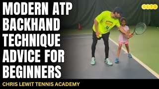 Modern ATP backhand technique advice 7 year old female beginner Valuable Tips [upl. by Clothilde]