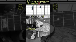 2 string arpeggios exercise 5 guitar lesson arpeggio musictheory major arpeggios [upl. by Yenaiv469]