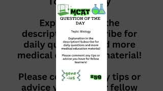 MCAT Question of the Day 59 [upl. by Seumas183]