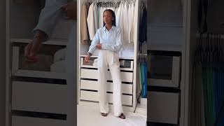 GRWM STYLING WHITE TROUSERS FOR SPRING 🤍 shorts [upl. by Annatsirhc]