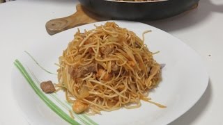 Como Hacer Fideos Fritos Tres Delicias [upl. by Ferretti]