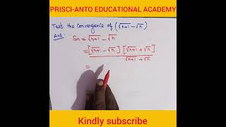 Convergence of the sequenceexample in sequence ampseriesPartA question [upl. by Vyse]