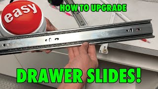 How to Upgrade Roller Drawer Slides Quick and Easy  SoftClose Upgrade [upl. by Reger]