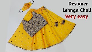 Lehenga Choli Cutting and Stitchingfull tutorial step by step Lehenga choli dress design for kids [upl. by Jezabella382]