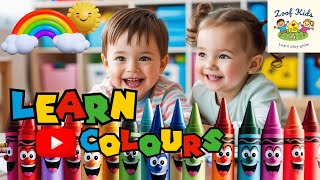 Learn colors for kids with crayons  Educational video for babies amp toddlers [upl. by Lletnahc]