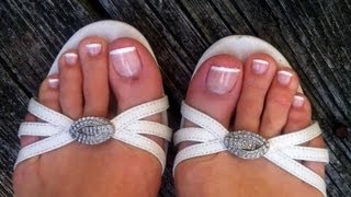 How To French Pedicure at home from DIY series [upl. by Analle442]