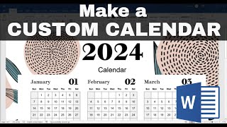 How to Make a CUSTOM CALENDAR in Word Free Templates or Manually [upl. by Nord]
