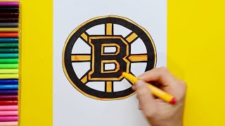 How to draw Boston Bruins Logo NHL Team [upl. by Burnley266]